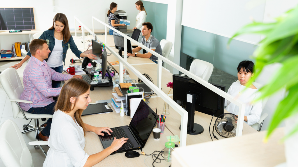 Small business owner working productively on a secure office laptop with professional managed IT support.